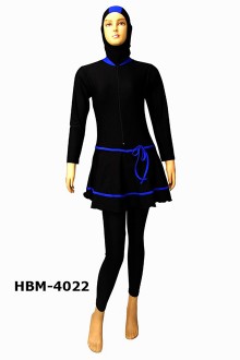 Muslimah Swimsuit BD-022 (Plain Blue)